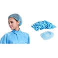thumbnail image 1 of 100 Uds Gorras Desechables Perfecl Gorro de Bronceado Elásticas para El Cabello de Catering Azul, 1 of 8