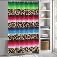 thumbnail image 3 of Leopard Serape Fabric Shower Curtain Bohemian Indian Stripe Western Boho Washable Shower Curtains for Bathroom, Waterproof Bath Curtain with Hooks Home Decor 36x72in, 3 of 8