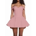 thumbnail image 3 of Women'S Off Shoulder Mini Dress Slimming Summer Sleeveless Corset Short Party Bodycon Y2K Dresses Pink M, 3 of 9