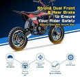 thumbnail image 3 of QEASET Gas Mini Dirt Bike, 39.4 CC 4-Stroke Dirt Bike, Rear Shock Absorber, Metal Frame, Disc Brakes, Max Load 165Lbs, Up to 20Mph, No Oil Mix Require, Red, 3 of 8