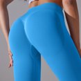thumbnail image 5 of Cavosen Womens Activewear Leggings Blue Knitted Elastic Waisted Butt Lifting Yoga Pants Fitness Running Exercise Tight Seamless Solid Long Pants Athletic Workout Trousers S, 5 of 5