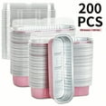 thumbnail image 2 of 200pcs 6.8oz Mini Aluminum Foil Loaf Pans With Lids,Disposable Ramekins,Rectangular Baking Containers Kitchen Stuff Muffin Liners,Desserts Flans,Custard Cake Pudding Jello Cups For Baking Cakes, 2 of 10