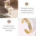thumbnail image 4 of DESIGNICE Gold Bangles for Women Geometric Design Bangle Bracelets Opening Gold Arm Cuff for Women Sister Gifts Gold, 4 of 7