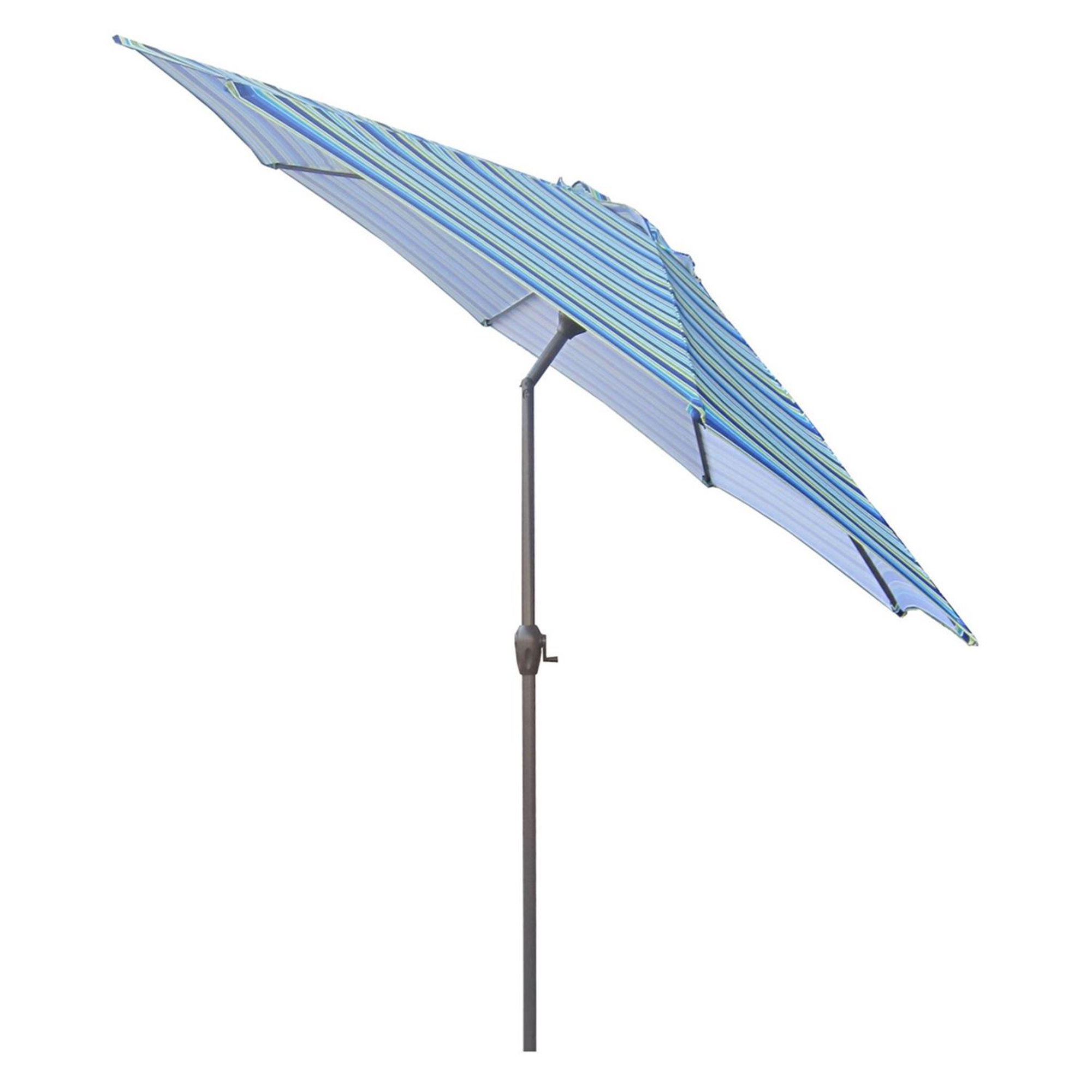 9 Outdoor Patio Market Umbrella With Hand Crank And Tilt Blue Stripe Walmart Canada