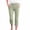 Army Green, variant on Womens Dressy Straight Leg Capris Pants Business Casual Button Closure Athletic Workout Cropped Leggings Slim Fit Trousers With Pockets
