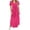 Hot Pink-Summer Dresses for Women, variant on Summer Maxi Dresses for Women Short Sleeve V Neck Tshirt Dress Fashion Solid Color Long Dress Beach Vacation Sundress with Pockets