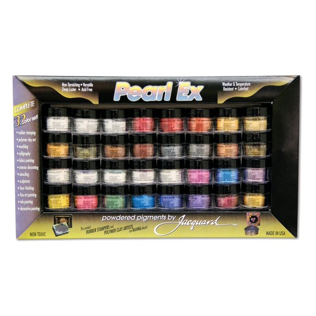 Set de Pigmentos Jacquard Pearl Ex 32 Colores para Resina Epóxica y Más
