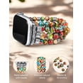 thumbnail image 4 of Wearlizer Natural Stone Strap Compatible with Apple Watch Band for Women 38/40/41/42/44/45/46/49mm, Stretch Jasper Beaded Bracelet Band, Handmade Boho Elastic Strap for iWatch Series 11-1/Ultra, 4 of 7