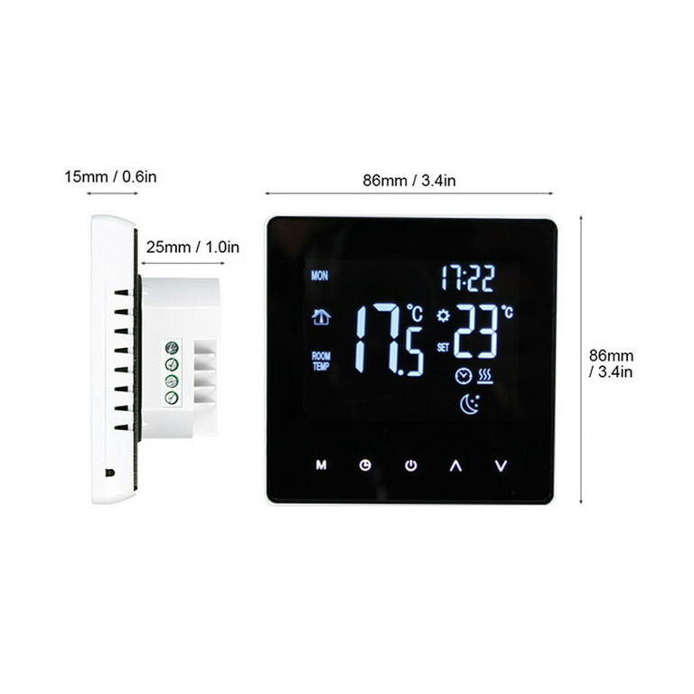 WiFi Smart Boiler Thermostat with RGB Colorful LCD Display Intelligent Thermostat Indoor Constant Controller Digital Programmable Thermostat, Size: US