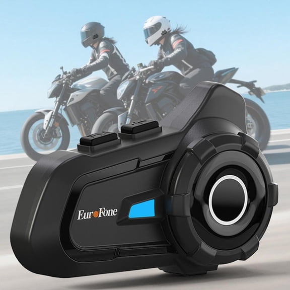 Motorcycle Bluetooth Intercom Headset, 6-Rider Intercom Up to 1500m Range, CVC & DSP Noise Reduction Motorcycle Intercom with 2 Mics, 22H Battery for Motorcycle Helmets