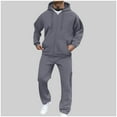 thumbnail image 2 of Atogsazn Mens Jogger Sweatsuit Full Zip Oversized Hoodie Sweatpant Tracksuit Fleece Fall Clothes Set with Pocket 02-Dark Gray XXL Fashion, 2 of 7