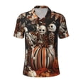 thumbnail image 2 of Daiia Whimsical Halloween Skeletons Pattern Men’s Polo Shirts,Solid Deck Shirt,Classic Fit, Breathable Cotton Polo for Casual and Sport Wear-4X-Large, 2 of 7