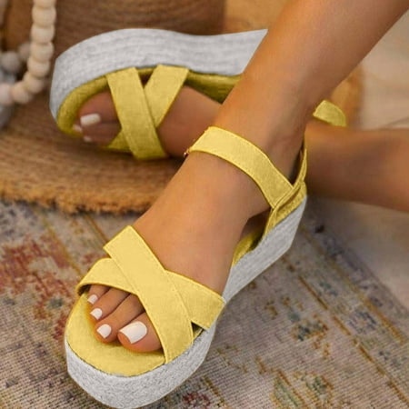 

mishuowoti slipper for women 2023 women s fashion casual hemp rope solid color platform buckle sandals