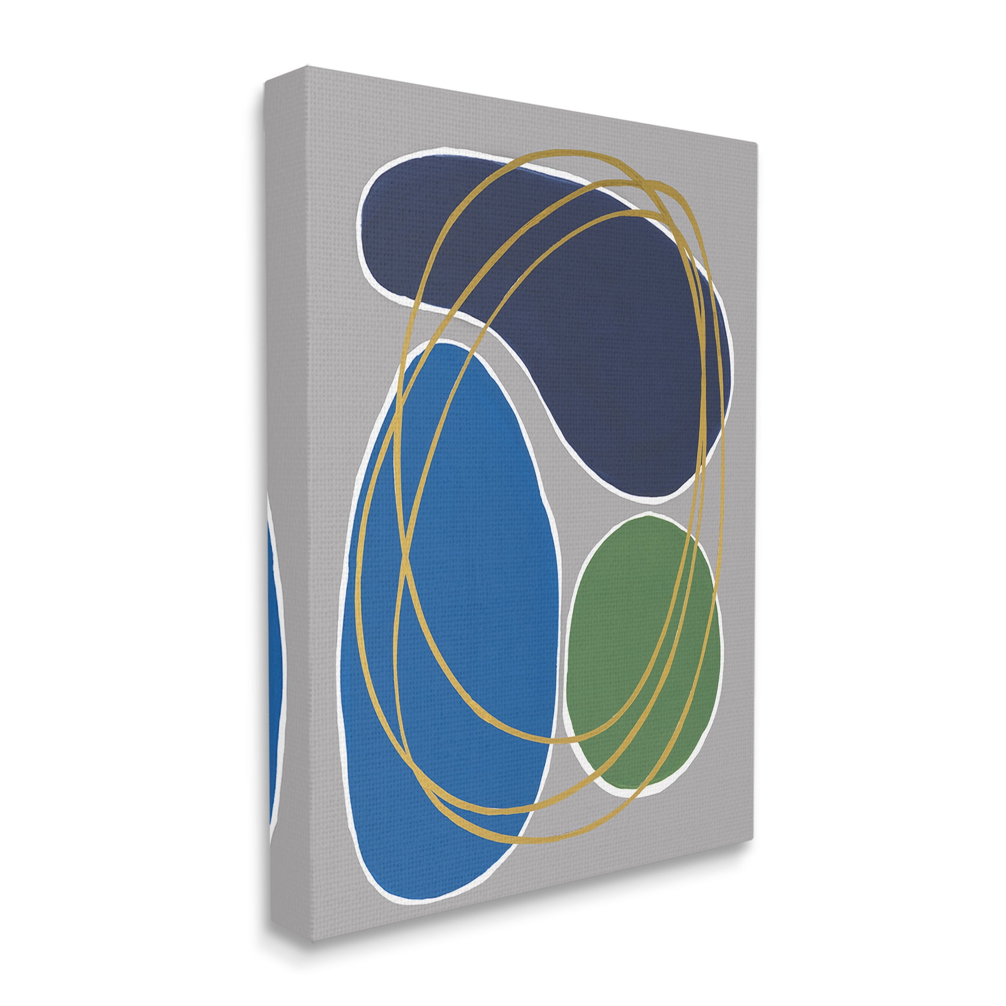 Stupell Industries Abstract Oblong Shapes Abstract Painting Gallery Wrapped Canvas Art Print Wall Art, 24 x 30