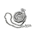 thumbnail image 2 of Reloj de bolsillo vintage con escalas y números romanos, regalo delicado grabado con cadena para plata, 2 of 9