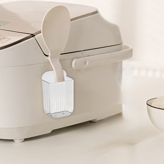 EGNMCR Kitchen Utensils Set, Rice Spoon Organiser Kitchen Wall Mounted Rice Cooker Spatula Holders Rice Spoon Holders Without Stickers Lunch Spoon Holder