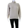 Pre-owned|Escada Women's Mock Neck Long Sleeves Cable Knit Sweater Beige Size 38