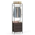 thumbnail image 1 of Gymax Freestanding Closet Organizer w/ 3-position Hanging Rod & Storage Shelves, 1 of 10