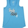 thumbnail image 5 of Indy 500 Womens Distressed Script Racerback Tank Top, Blue, XX-Large, 5 of 5
