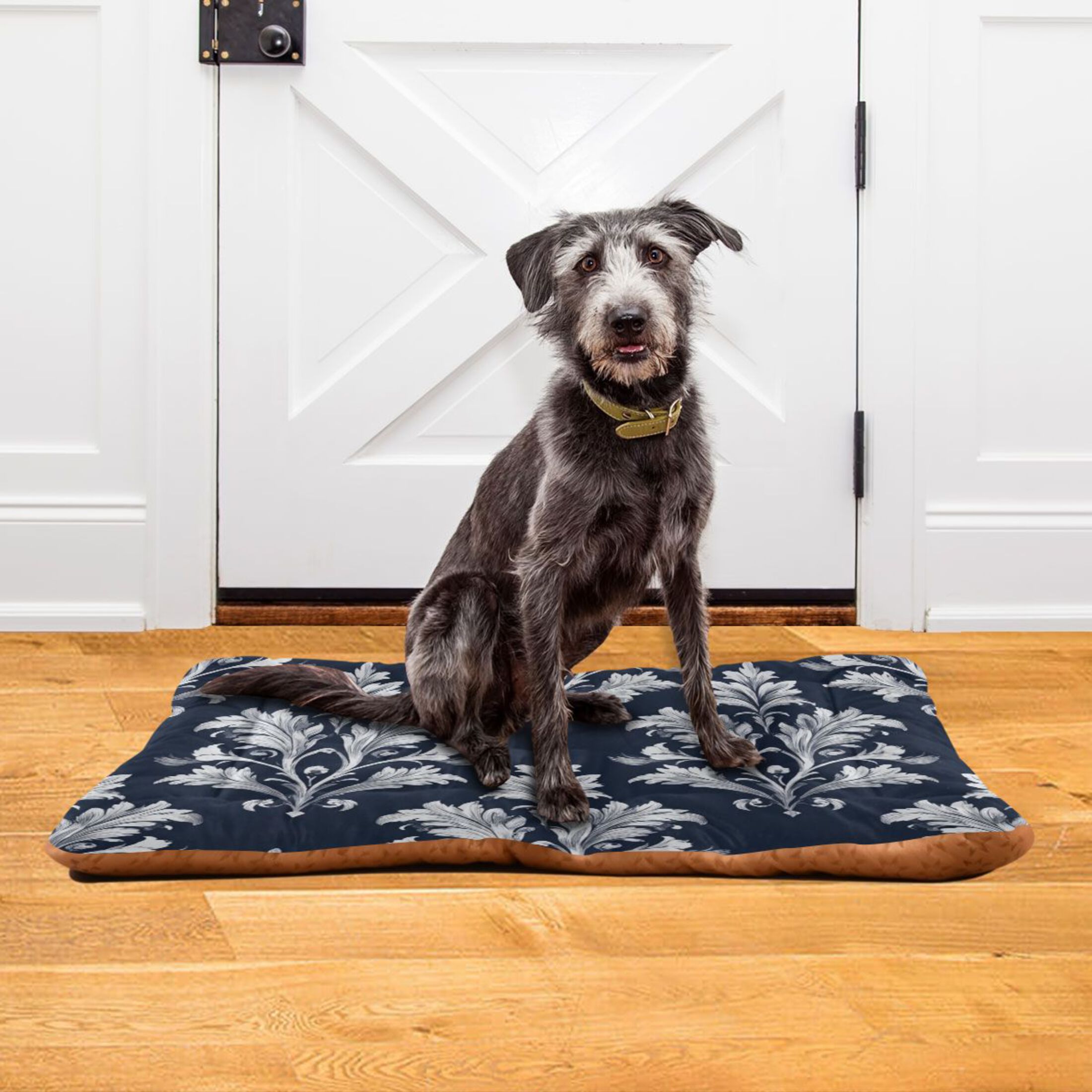 Cozy Mat Pet Bed Indoor Outdoor Warm Soft For Cat Dog Puppy(S/M) Elegant Dark Blue