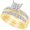 Yellow Gold, variant on 1 Carat (ctw) Platinum Princess Cut LAB GROWN Diamond Engagement Ring Channel Set Princess Cut Diamond Wedding Bridal Set (Color H-I Clarity VS1-VS2)