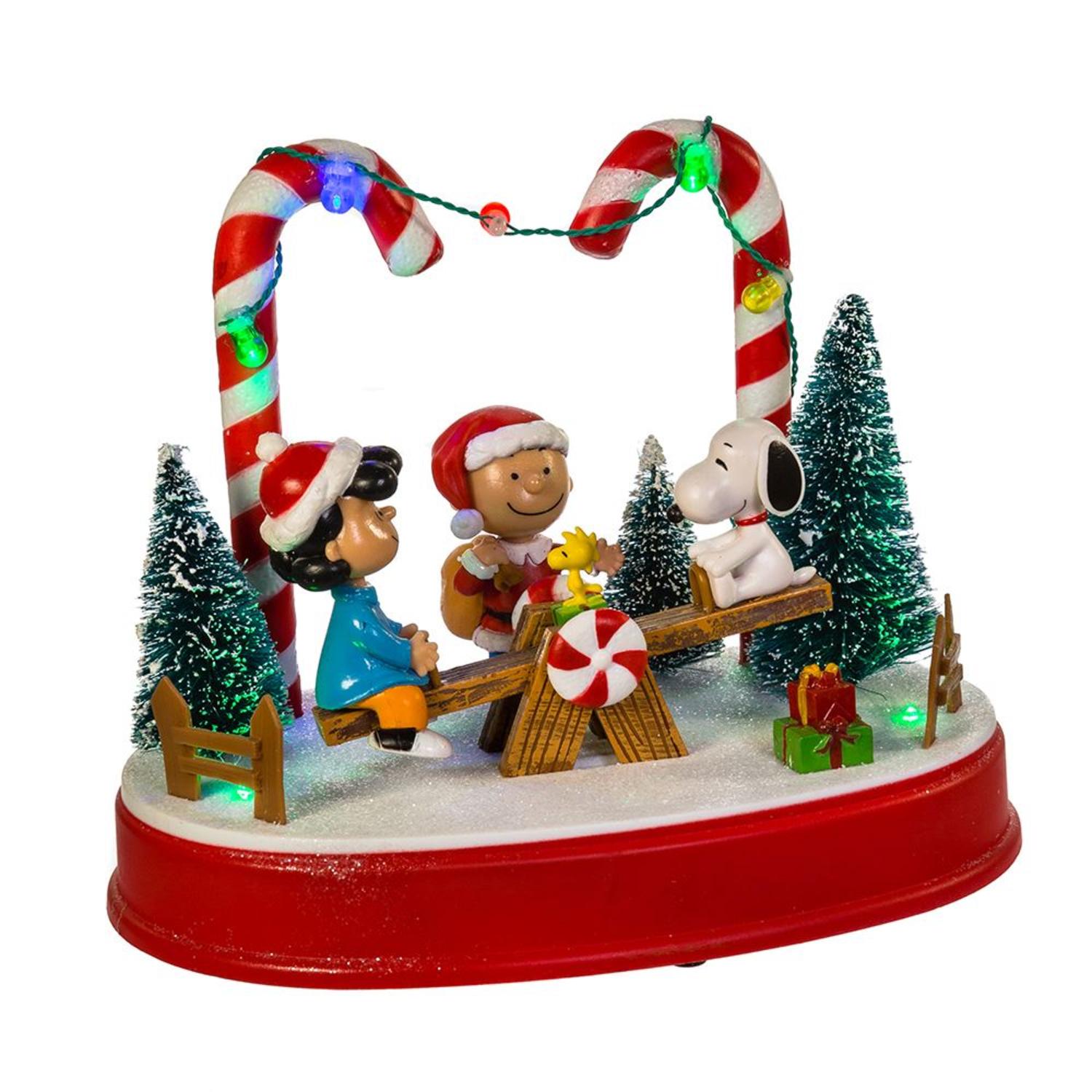 8.75" Vibrantly Colored Peanuts Musical Animated Christmas Themed Table