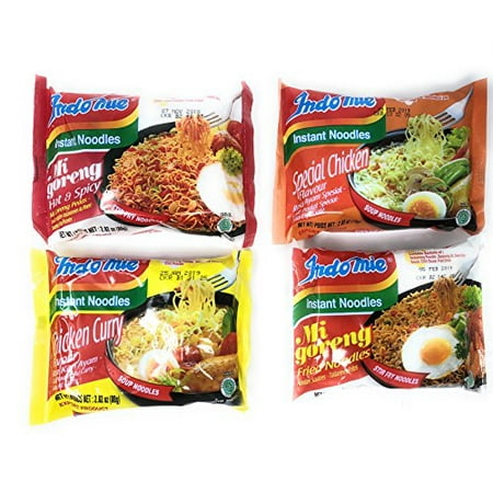 Fusion Select Indomie Variety Pack - 1 Case (30 Bags) - Stir Fry Special Chicken Chicken Curry & Mi goreng Hot &