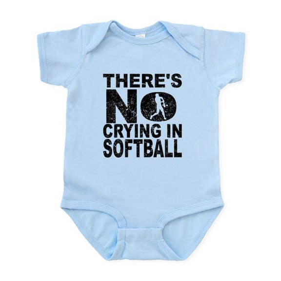 CafePress - There's No Crying In Softball Body Suit - Baby Light Bodysuit, Size Newborn - 24 Months