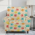 thumbnail image 2 of FUIALDOLG Cute Dog Paws Pattern Recliner Sofa Covers 4 Pieces Stretch Couch Covers Reclining Slipcovers Soft Jacquard Pattern Furniture Protector with Elastic Bottom, 2 of 7