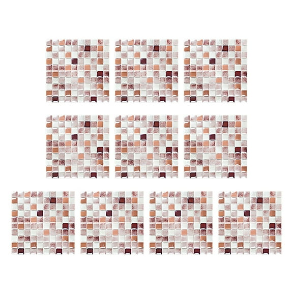 10 Sheet Peel and Stick Backsplash Mosaic 3D Backsplash Tile for Kitchen Waterproof Peel and Stick Backsplash Tile for Bathroom Laundry Room Cabinet Shower 4"x4"