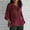 Wine, variant on Turilly Women's Ladies Fashion Cropped Sleeves Round Neck Cotton Loose Shirt Blouse