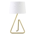 thumbnail image 1 of Henn&Hart 22" Modern Metal Table Lamp with Bell Shaped Linen Shade in Gold/White, 1 of 3
