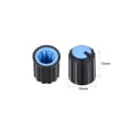 thumbnail image 2 of 5Pcs 6mm Insert Shaft 10x12mm Plastic Potentiometer Rotary Knob Blue, Black, 2 of 4