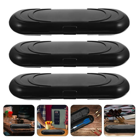 LOLIPPYY 3-Pack Black Plastic Dart Holder Case, Lightweight and Storage for Steel Tip Darts