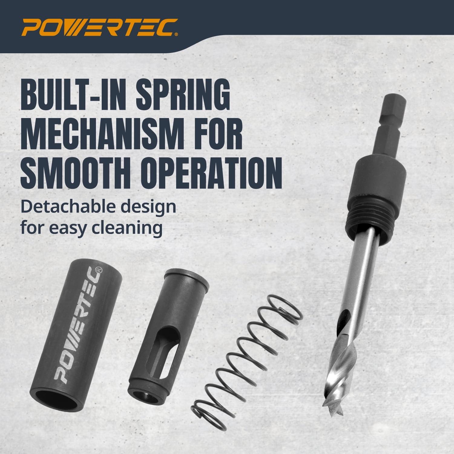 POWERTEC Shelf Pin Jig with 1/4" Self Pin Bit, Self Centering Drill Bit for 3/8' Holes (71653)