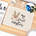 thumbnail image 5 of 2024 Placemats Meal Western Scalding Anti Cup Insulation Kitchen Table Dinning Linen Egg Rabbit Easter Happy, 5 of 7