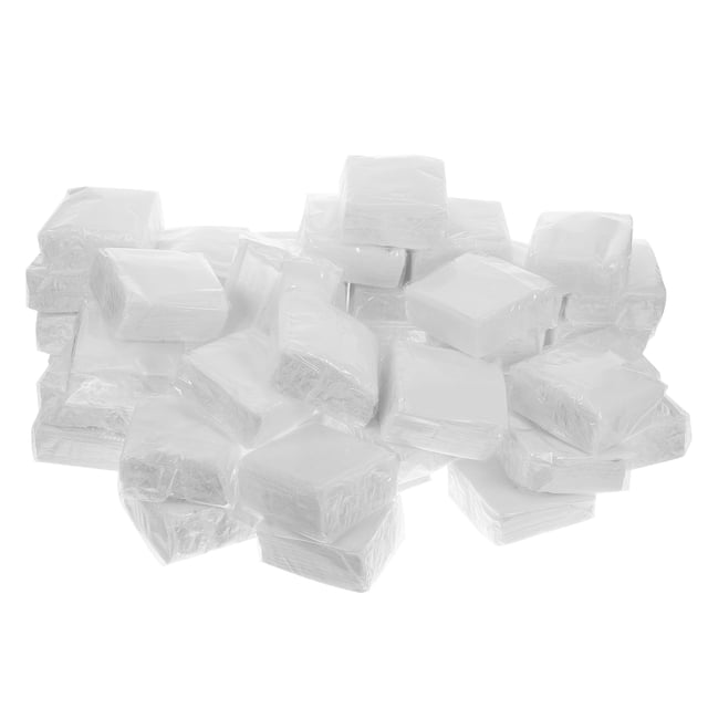 STRANDCHIC 50Pcs Disposable White Hotel Tissue Paper Thick Foldable Soft Wood Pulp Napkins