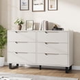 thumbnail image 1 of Commode 6 Tiroirs pour Chambre, Commode de 47,2 Po de Large, Armoire à Tiroirs Verticale Autoportante avec Rangement, Coffre de Rangement en Bois pour Salon, Couloir, Entrée, Blanc, 1 of 7
