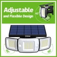 thumbnail image 3 of Intelamp Solar Motion Sensor Lights Outdoor, 2-Pack 3-Head LED Security Flood Light, 6000mAh 1200LM Dual PIR, IP65 Waterproof, Adjustable So, 3 of 9