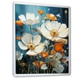 thumbnail image 2 of Designart "Cerulean And Snow Buttercups Mosaic" Buttercups Floater Framed Wall Decor, 2 of 5