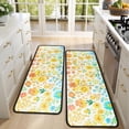 thumbnail image 4 of Kitchen Rugs Sets Of 2,Light Pioneer Flower Pattern Anti Fatigue Kitchen Mat Rugs Non Slip Washable,Decorative Kitchen Floor Mats for Kitchen,Sink,Laundry,17"x47"+17"x47", 4 of 5