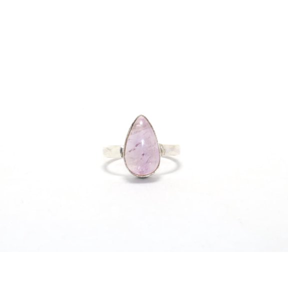 Heaven Crafts Teardrop Amethyst Ring 925 Sterling Silver Bridal Gift Ring Handmade Stacking Ring