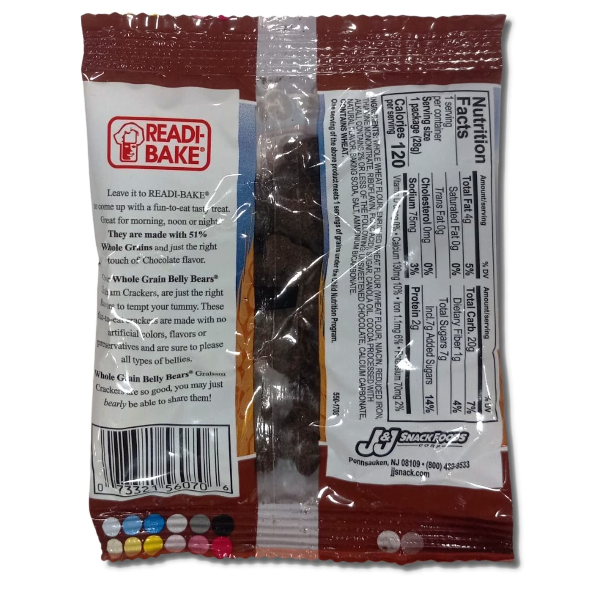 (2 pack) Whole Grain Chocolate Belly Bears School Graham Crackers, 20 Packs