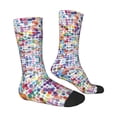 thumbnail image 2 of Goofa Colorful Watercolor Dots Printed Men's Crew Socks, Soft Durable Breathable Moisture-Wicking with Odor Control Cotton socks, 2 of 9