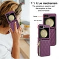 thumbnail image 3 of ELEHOLD Leather Wallet Case for Samsung Galaxy Z Flip 5 with Zipper Card Wallet Pocket Magnetic Buckle Stand Function Detachable Crossbody Metal Chain Strap Lanyard Shockproof Case,darkpurple, 3 of 8