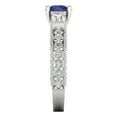 thumbnail image 3 of Three-Stone Engagement Ring for Women - 2.33ct Simulated Blue Sapphire in 14K White Gold Promise Ring, 3 of 6