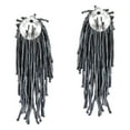 thumbnail image 3 of Beautiful Cascading Cluster of Black Metallic Beads Clip-on Earrings, 3 of 5