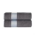 thumbnail image 1 of KAFTHAN Textile Dark Gray Fishbone Turkish Cotton Bath Towels (Set of 2), 1 of 1