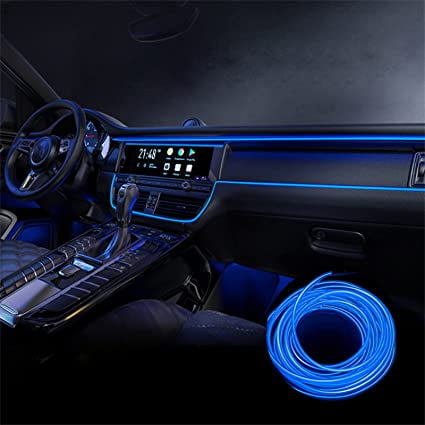 Bandes lumineuses LED de voiture intérieures, éclairage ambiant de voiture  USB RGB avec fibre optique, accessoires de voiture EL Wire (2 en 1)