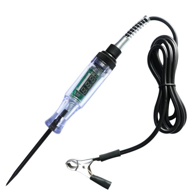 Pantalla digital, probador de circuito automotriz con voltímetro y luz indicadora de polaridad de doble color, pluma de prueba de voltaje con sonda inoxidable